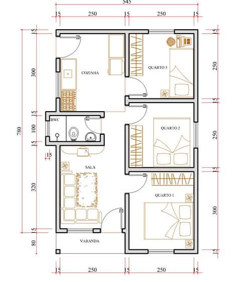 Plantas de Casas Grátis - Modelo de Planta Baixa e Projetos